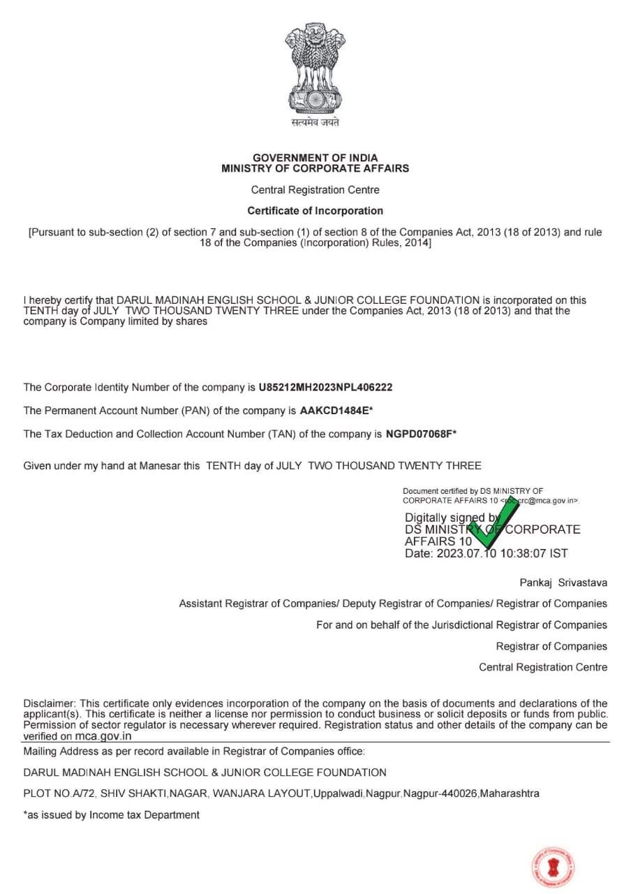 REGISTRATION CERTIFICATE